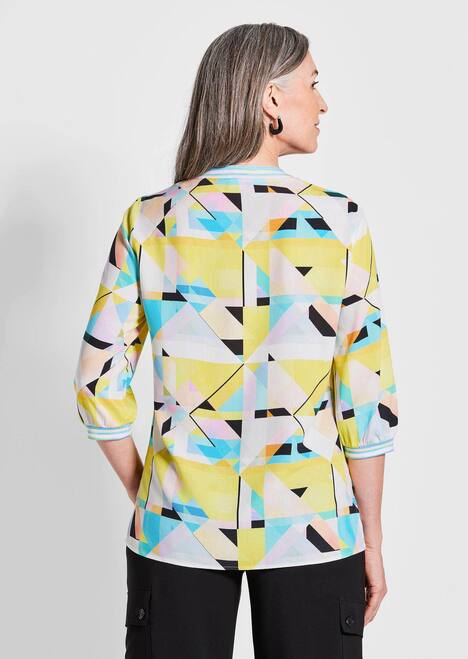 Viskose-Tunika mit 3/4-Arm und Druck