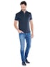 Herren Poloshirt mit Knopfleiste , Saphirblau