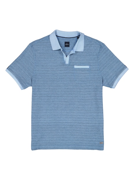 engbers Herren Polo-Shirt meliert , Mittelblau