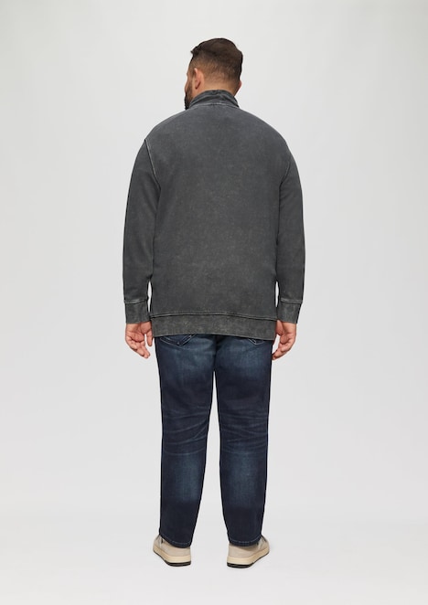 Strukturiertes Sweatshirt mit Stehkragen