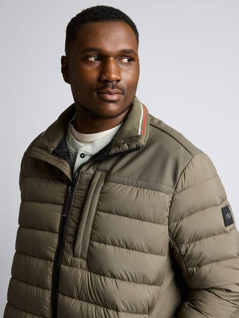 Tom Tailor Men PLUS Jacken Plus Size - Hybrid Steppweste mit Stehkragen