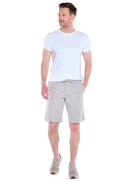 Herren Bermuda Chino mit Tunnelzug , Silbergrau