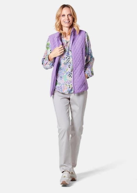 GOLDNER Gewatteerde bodywarmer Licht, doorgestikt vest met opstaande kraag