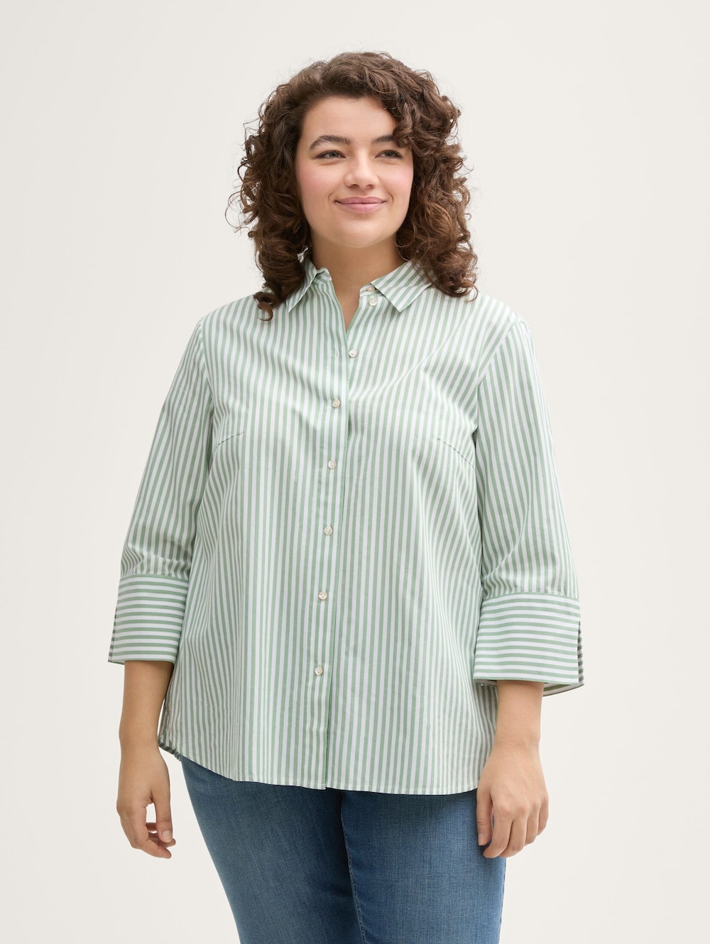 Tom Tailor Women PLUS Blusen & Shirts Plus Size - Loose Fit Bluse mit Streifenmuster