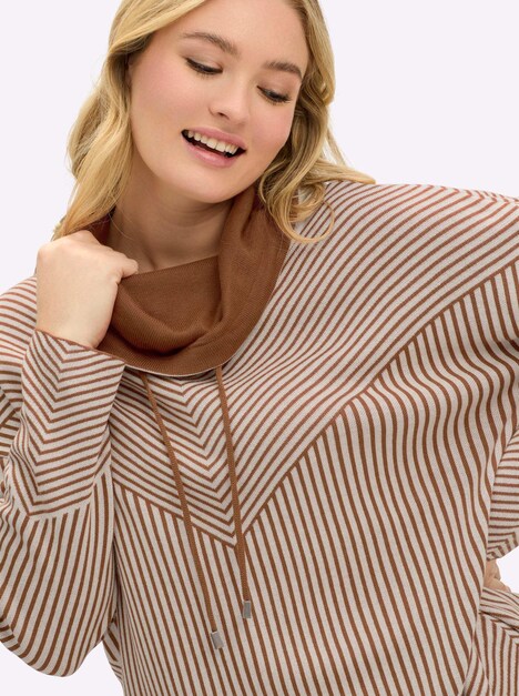 Pullover Langarm Jacquard, Jersey Sonstiges Muster Rollkragen