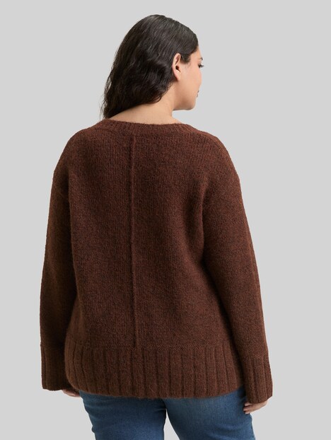 Loose Fit Strickpullover mit Wollanteil