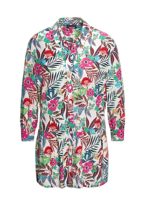 Gedessineerde blouse met exotisch patroon