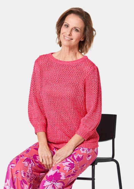 Femininer Pullover in Netzoptik mit Pailletten