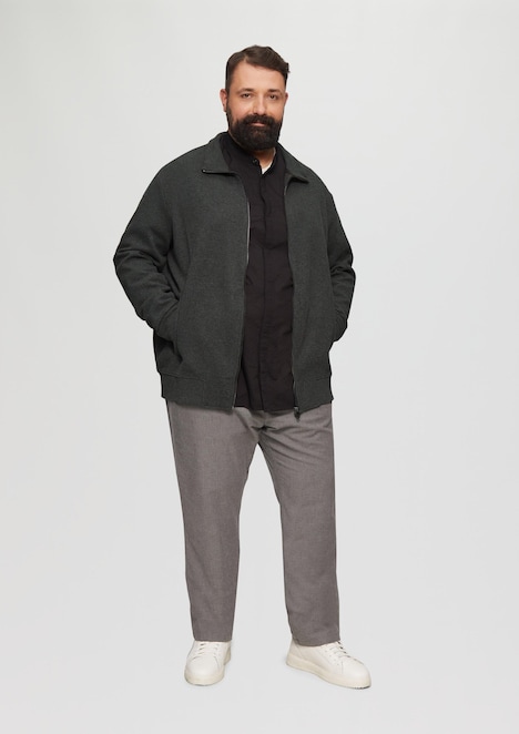 Sweatjacke aus Jacquard in Strick-Optik