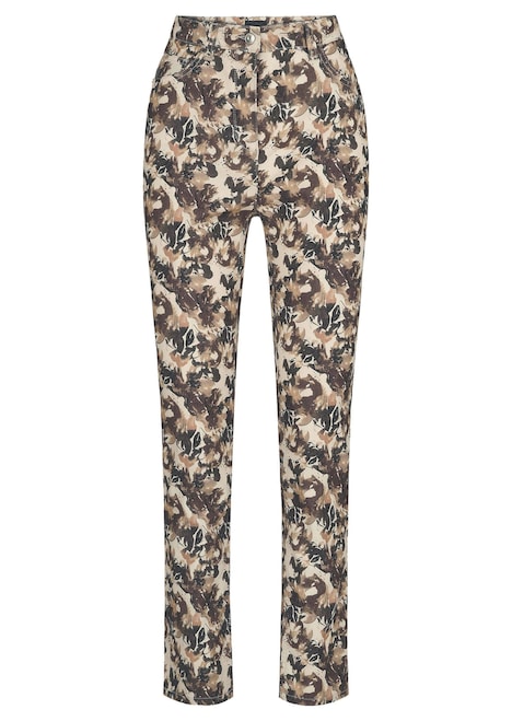 LOUISA-broek met print in jeanslook