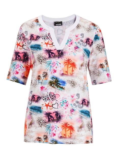 Halbarmshirt mit Allover-Print