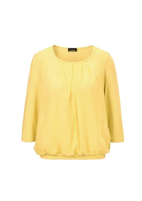 Chiffon-Shirt mit 3/4-Arm, Rundhals