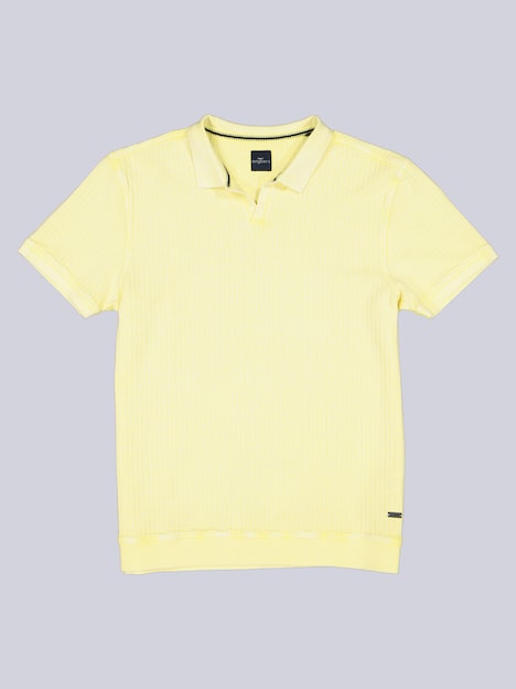 Herren Poloshirt mit Struktur , Gelb