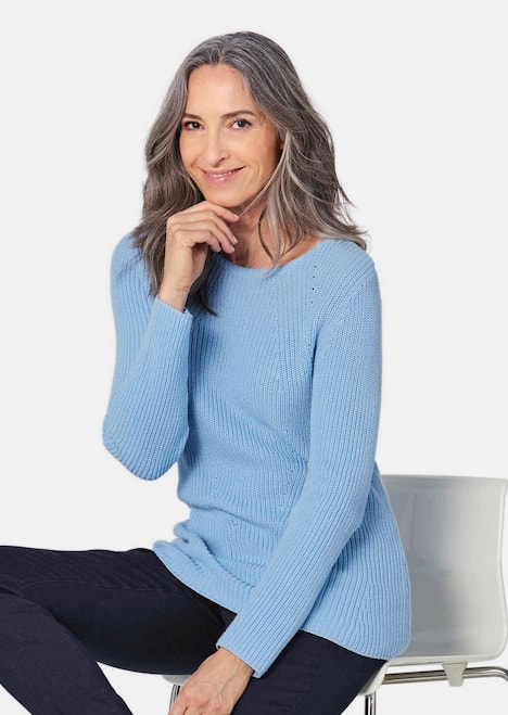 Figurschmeichelnder Pullover aus reiner Baumwolle