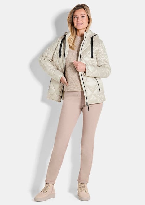 GOLDNER Jas Gewatteerd jack met een ruitmotief