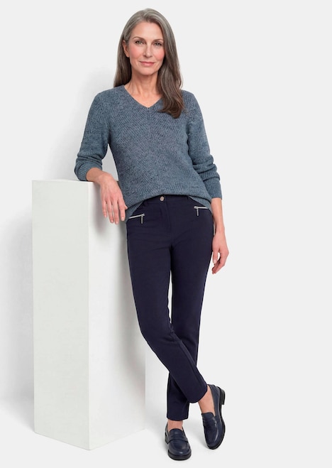 Strickpullover mit V-Ausschnitt