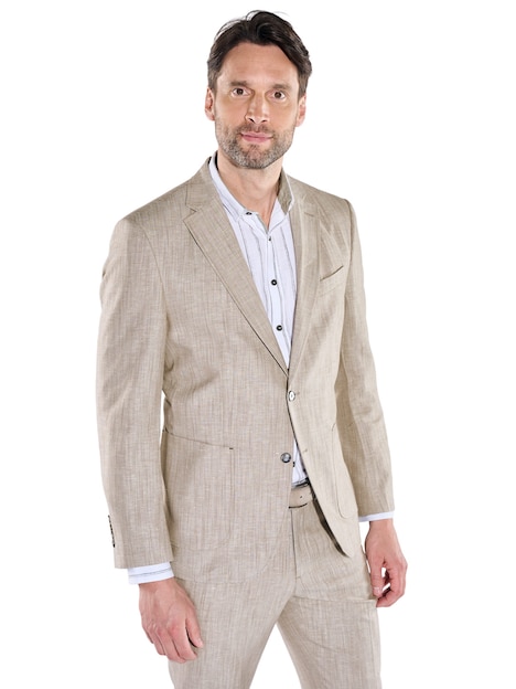 Herren Leichtes Anzugsakko in Leinenoptik , Beige