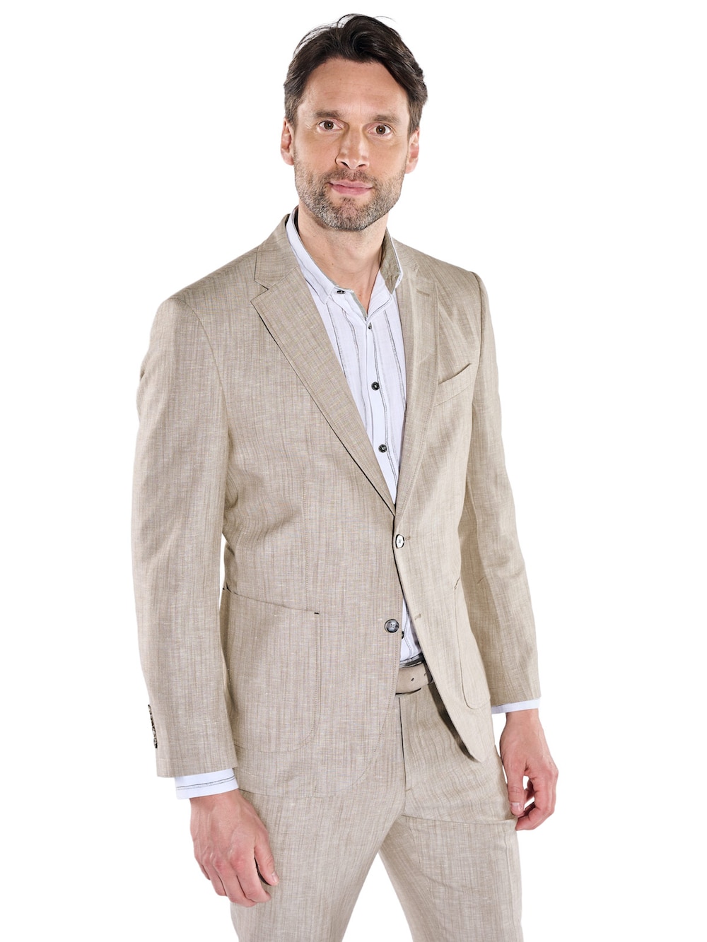 Herren Leichtes Anzugsakko in Leinenoptik , Beige