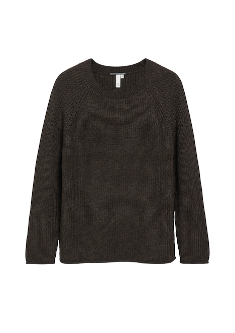 Pullover mit Rippstruktur und Rollkanten