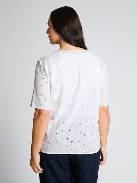 Bluse mit Lochstickerei