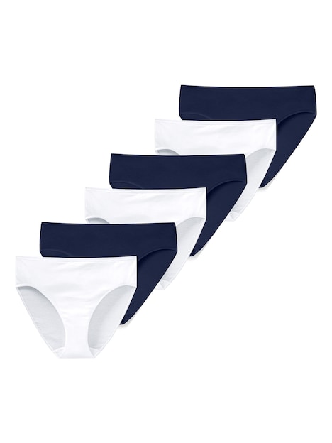 Schiesser Damen Slip Essentials 6-Pack admiral,weiß