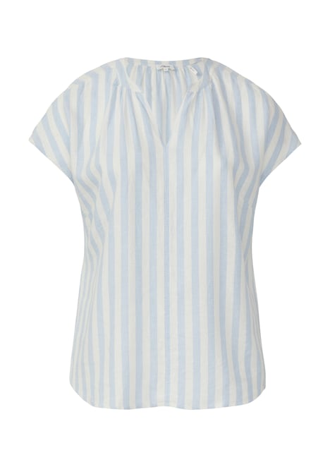 Ärmellose Bluse aus Leinenmix im Relaxed Fit