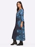 Jersey-Kleid 3/4-Arm Ohne Kragen