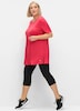 Longshirt Kurzarm Uni Rundhalskragen