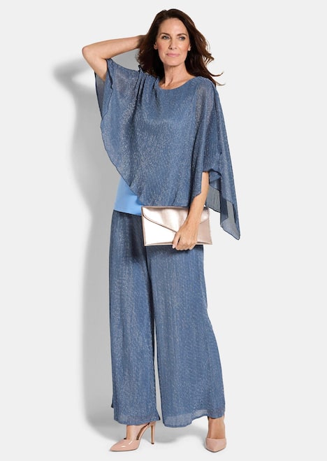 Asymmetrisches Blusenshirt mit Glanzgarn