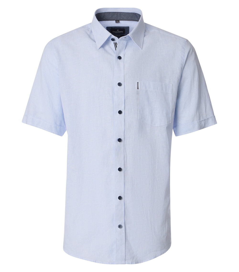 Leinenhemd Kurzarm gestreift Casual Fit