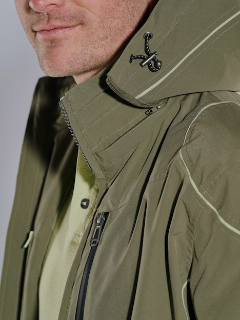 Herren Übergangsjacke mit abnehmbarer Kapuze , Khaki