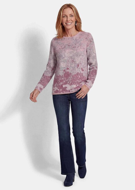 Langarm Jacquard-Pullover mit Muster