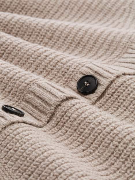 Ripp Cardigan mit V-Ausschnitt