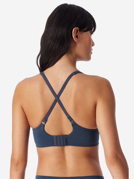 Schiesser Damen Bügelloser BH Unique Cotton deepblue