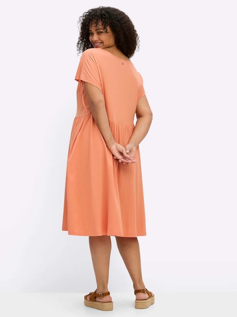 Kleid Kurzarm Ohne Kragen