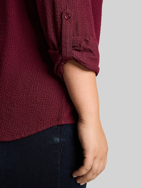 Loose Fit Seersucker Bluse