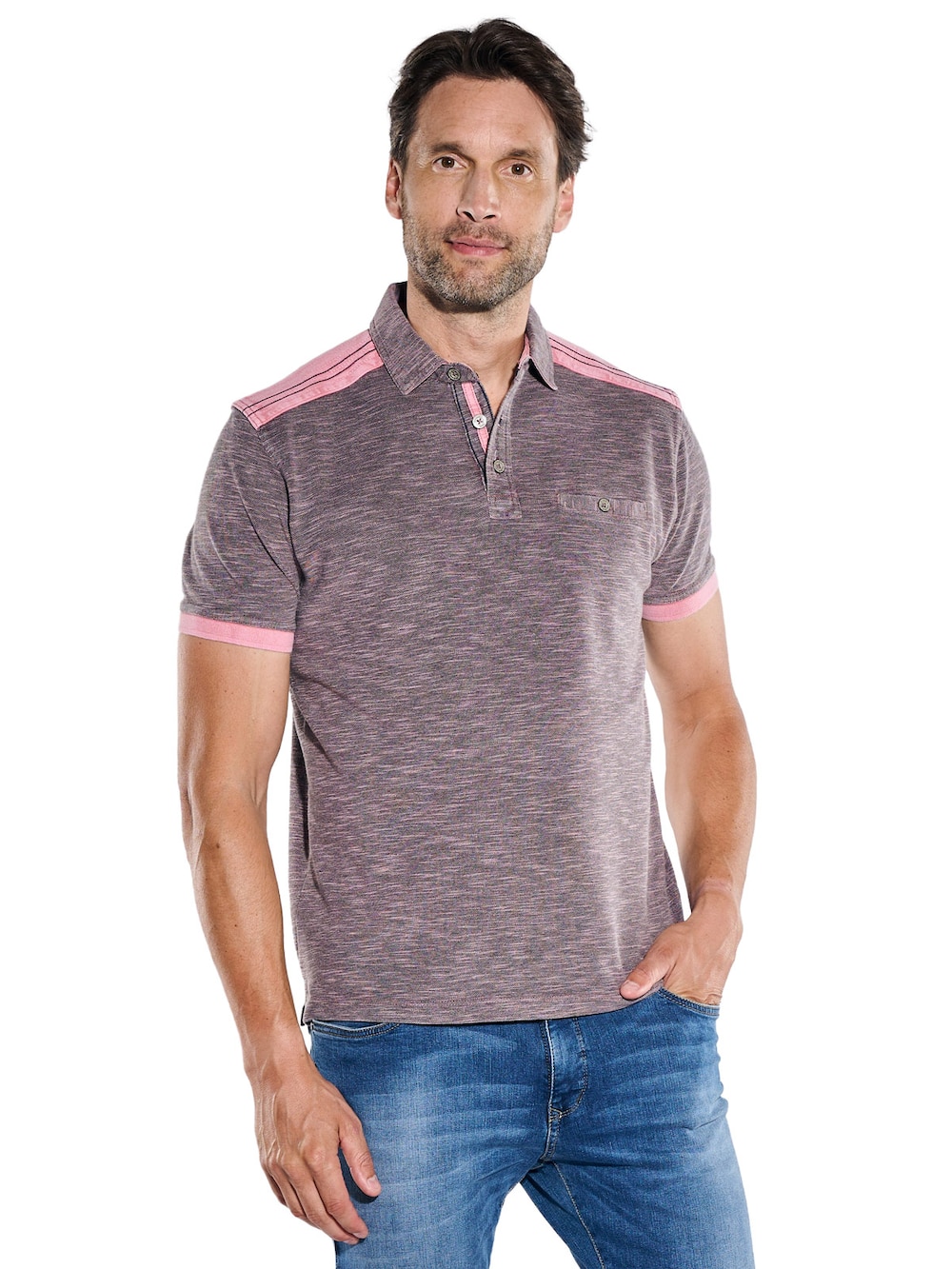 Herren Poloshirt , Rosa