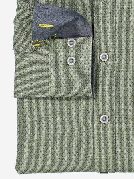 engbers Herren Langarm-Hemd gemustert , Hellgruen