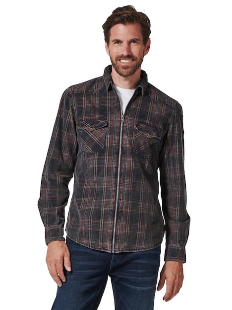 engbers Herren Langarm-Hemd kariert , Bordeaux