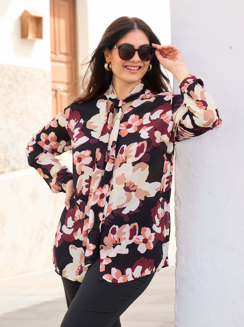 Langarm-Bluse Langarm Schluppe