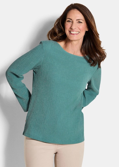 Jersey-Shirt in Krepp-Optik