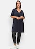 Longshirt Kurzarm Uni Ohne Kragen