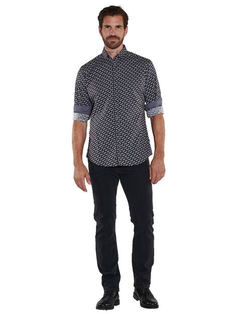 engbers Herren Langarm-Hemd gemustert , Saphirblau