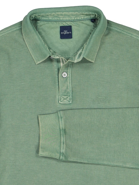 Herren Poloshirt langarm , Gruen