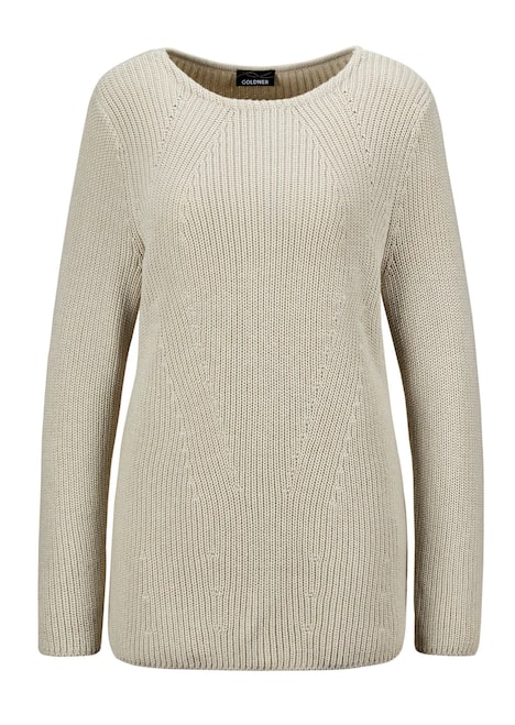 Figurschmeichelnder Pullover aus reiner Baumwolle