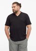 Baumwoll-T-Shirt mit Logo-Print und V-Neck