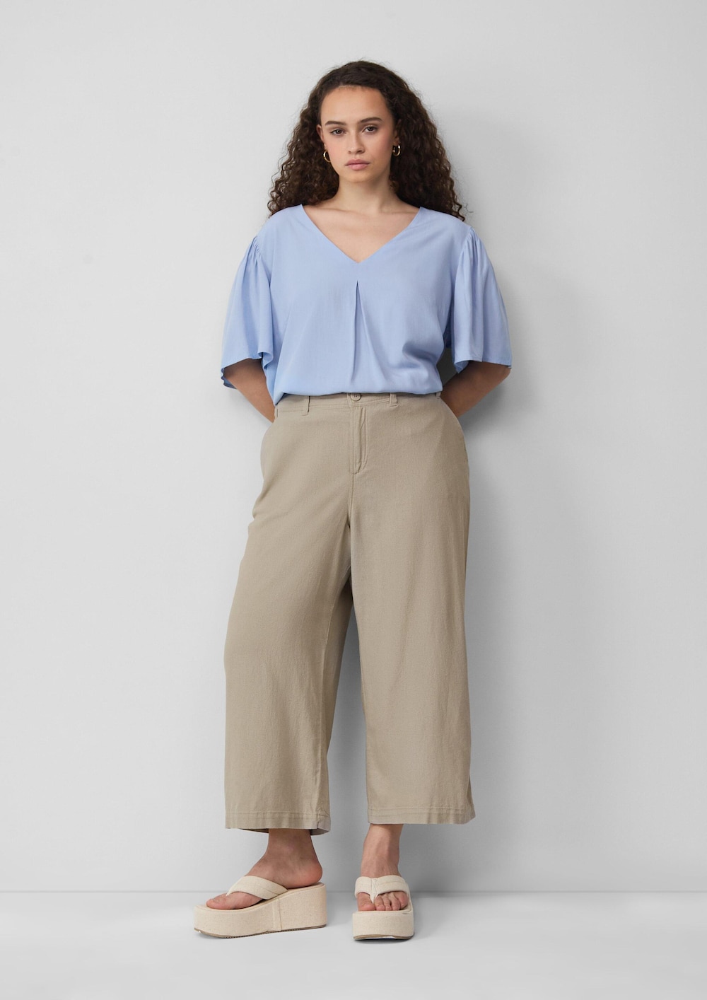 Culotte aus Leinenmix