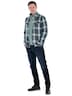 Herren Overshirt kariert , Petrolgruen
