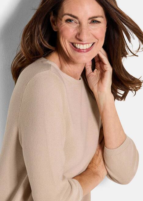 Eleganter Baumwollpullover, Halbarm