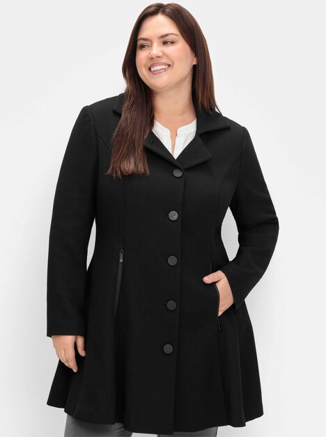 Kurzmantel Uni Reverskragen